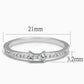 MA3W1228 - Rhodium Brass Ring with AAA Grade CZ  in Clear