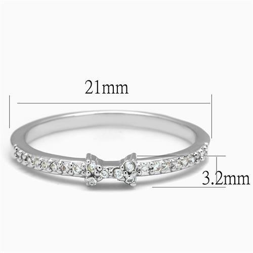 MA3W1228 - Rhodium Brass Ring with AAA Grade CZ  in Clear