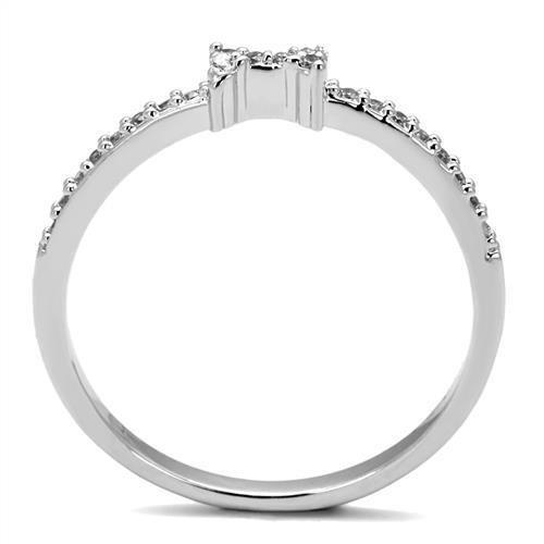 MA3W1228 - Rhodium Brass Ring with AAA Grade CZ  in Clear