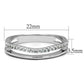 MA3W1229 - Rhodium Brass Ring with AAA Grade CZ  in Clear