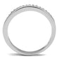 MA3W1229 - Rhodium Brass Ring with AAA Grade CZ  in Clear