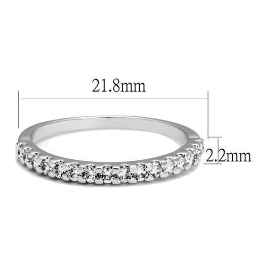 MA3W1232 - Rhodium Brass Ring with AAA Grade CZ  in Clear