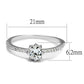 MA3W1233 - Rhodium Brass Ring with AAA Grade CZ  in Clear