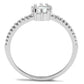 MA3W1233 - Rhodium Brass Ring with AAA Grade CZ  in Clear