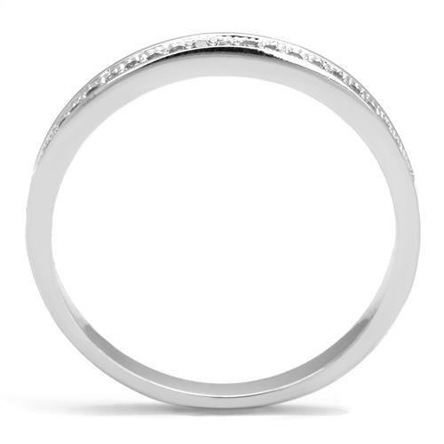 MA3W1234 - Rhodium Brass Ring with AAA Grade CZ  in Clear