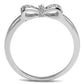 MA3W1235 - Rhodium Brass Ring with AAA Grade CZ  in Clear