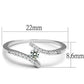MA3W1237 - Rhodium Brass Ring with AAA Grade CZ  in Clear