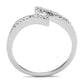 MA3W1237 - Rhodium Brass Ring with AAA Grade CZ  in Clear