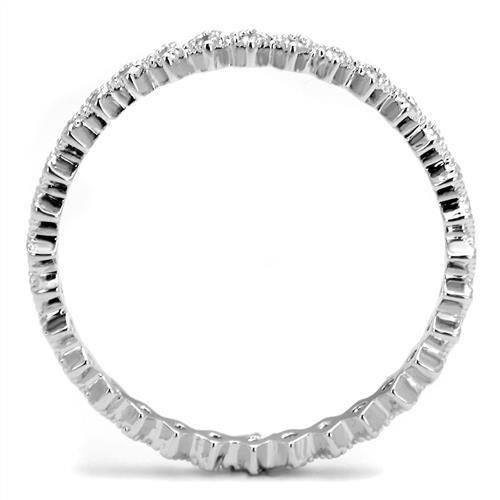 MA3W1238 - Rhodium Brass Ring with AAA Grade CZ  in Clear