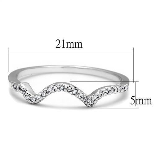 MA3W1239 - Rhodium Brass Ring with AAA Grade CZ  in Clear