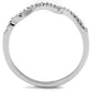MA3W1239 - Rhodium Brass Ring with AAA Grade CZ  in Clear