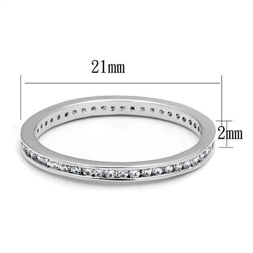 MA3W1241 - Rhodium Brass Ring with AAA Grade CZ  in Clear