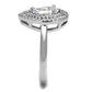 MA3W1242 - Rhodium Brass Ring with AAA Grade CZ  in Clear