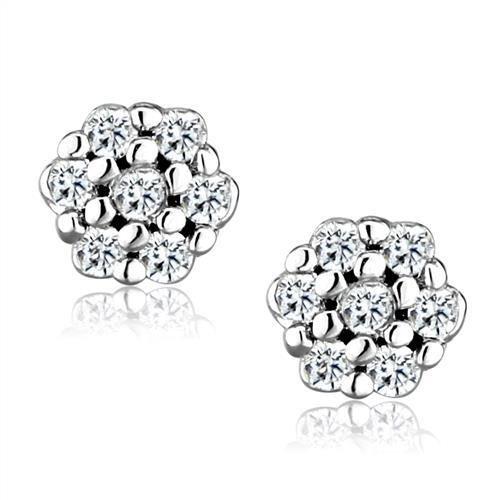 MA3W1249 - Rhodium Brass Jewelry Sets with AAA Grade CZ  in Clear