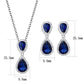 MA3W1264 - Rhodium Brass Jewelry Sets with Synthetic Synthetic Glass in Montana