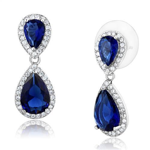 MA3W1264 - Rhodium Brass Jewelry Sets with Synthetic Synthetic Glass in Montana