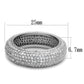 MA3W1273 - Rhodium Brass Ring with AAA Grade CZ  in Clear