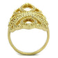 MA3W1274 - Gold Brass Ring with AAA Grade CZ  in Clear