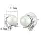 MA3W1279 - Rhodium Brass Earrings with Synthetic Pearl in White