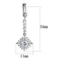 MA3W1280 - Rhodium Brass Earrings with AAA Grade CZ  in Clear