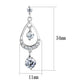 MA3W1286 - Rhodium Brass Earrings with AAA Grade CZ  in Clear
