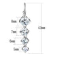MA3W1287 - Rhodium Brass Earrings with AAA Grade CZ  in Clear