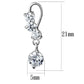 MA3W1293 - Rhodium Brass Earrings with AAA Grade CZ  in Clear