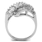MA3W1306 - Rhodium Brass Ring with Top Grade Crystal  in Clear
