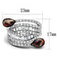 MA3W1307 - Rhodium Brass Ring with AAA Grade CZ  in Clear