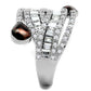 MA3W1307 - Rhodium Brass Ring with AAA Grade CZ  in Clear