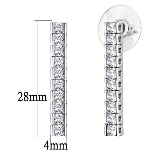 MA3W1316 - Rhodium Brass Jewelry Sets with AAA Grade CZ  in Clear