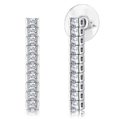 MA3W1316 - Rhodium Brass Jewelry Sets with AAA Grade CZ  in Clear