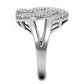 MA3W1319 - Rhodium Brass Ring with AAA Grade CZ  in Clear