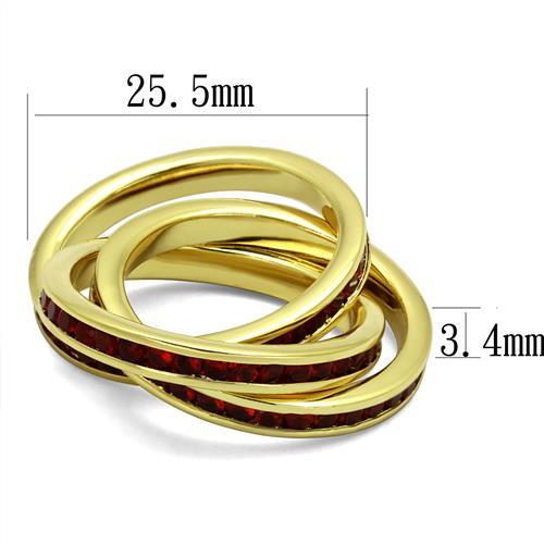 MA3W1328 - Gold Brass Ring with Synthetic Synthetic Glass in Siam