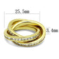 MA3W1330 - Gold Brass Ring with AAA Grade CZ  in Clear