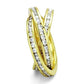 MA3W1330 - Gold Brass Ring with AAA Grade CZ  in Clear