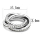 MA3W1331 - Rhodium Brass Ring with AAA Grade CZ  in Clear