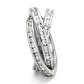 MA3W1331 - Rhodium Brass Ring with AAA Grade CZ  in Clear