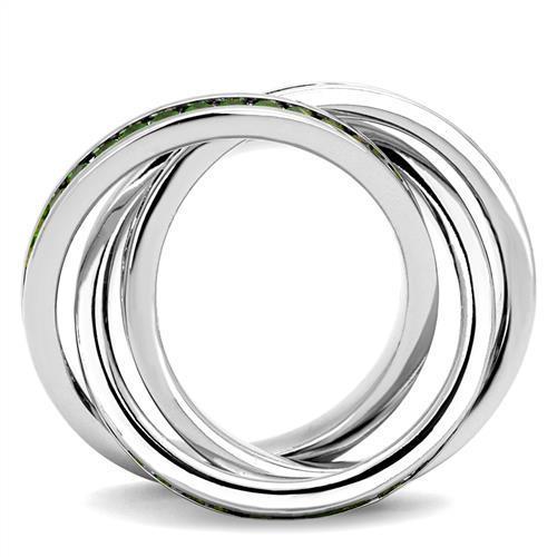 MA3W1332 - Rhodium Brass Ring with Synthetic Synthetic Glass in Emerald