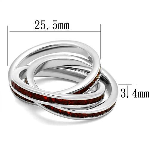 MA3W1333 - Rhodium Brass Ring with Synthetic Synthetic Glass in Siam