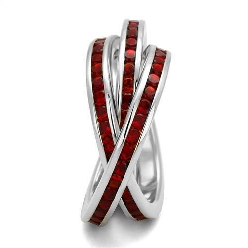 MA3W1333 - Rhodium Brass Ring with Synthetic Synthetic Glass in Siam