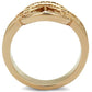 MA3W1336 - IP Rose Gold(Ion Plating) Brass Ring with AAA Grade CZ  in Metallic Light Gold