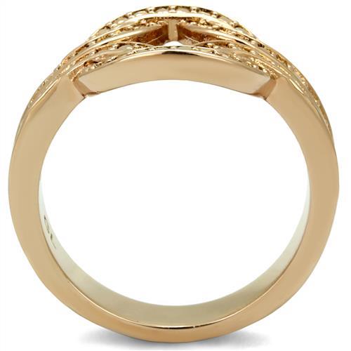 MA3W1336 - IP Rose Gold(Ion Plating) Brass Ring with AAA Grade CZ  in Metallic Light Gold