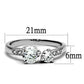 MA3W1338 - Rhodium Brass Ring with AAA Grade CZ  in Clear
