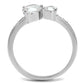 MA3W1338 - Rhodium Brass Ring with AAA Grade CZ  in Clear