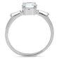 MA3W1339 - Rhodium Brass Ring with AAA Grade CZ  in Clear
