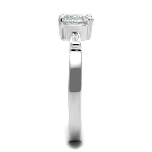 MA3W1339 - Rhodium Brass Ring with AAA Grade CZ  in Clear