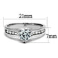 MA3W1340 - Rhodium Brass Ring with AAA Grade CZ  in Clear