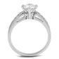 MA3W1340 - Rhodium Brass Ring with AAA Grade CZ  in Clear