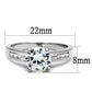 MA3W1341 - Rhodium Brass Ring with AAA Grade CZ  in Clear